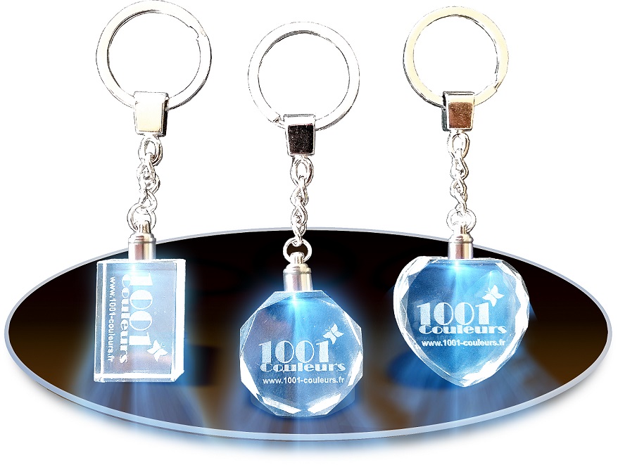 porte clés cristal lumineux
